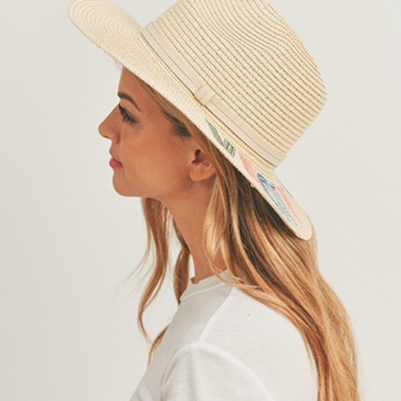 Vacay Vibes Sequin Letter Panama Hat - Picture 2 of 5